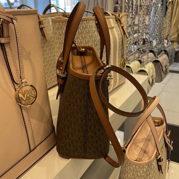 Michael Kors Jet Set Travel XS Carryall Tote Top Zip Tote Brown - Picture 5 of 16